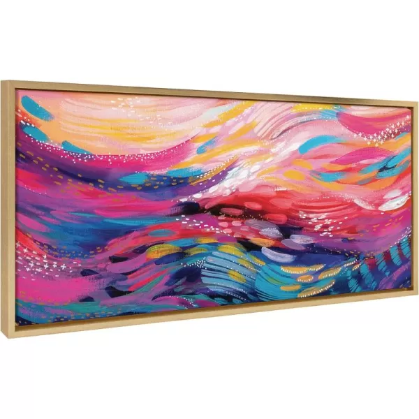 Kate and Laurel Sylvie Brush Strokes 90 Framed Canvas Wall Art by Jessi Raulet of EttaveeGold