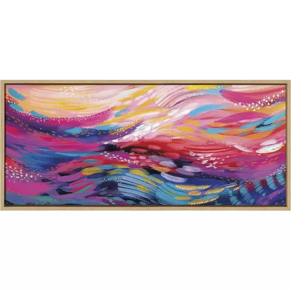 Kate and Laurel Sylvie Brush Strokes 90 Framed Canvas Wall Art by Jessi Raulet of EttaveeNatural
