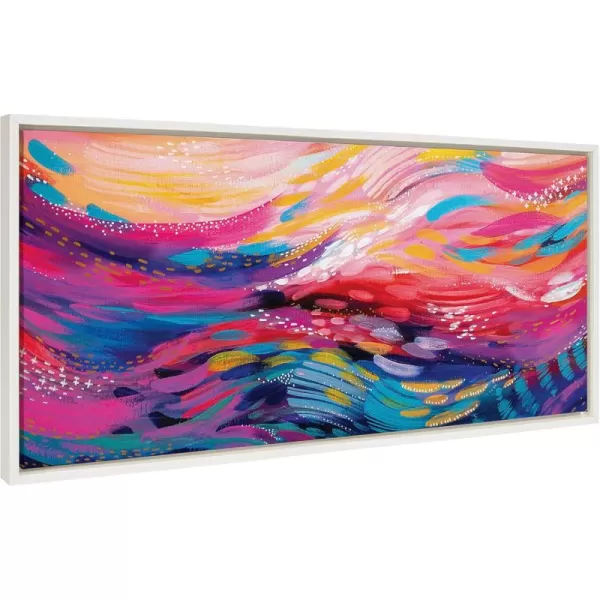Kate and Laurel Sylvie Brush Strokes 90 Framed Canvas Wall Art by Jessi Raulet of EttaveeWhite