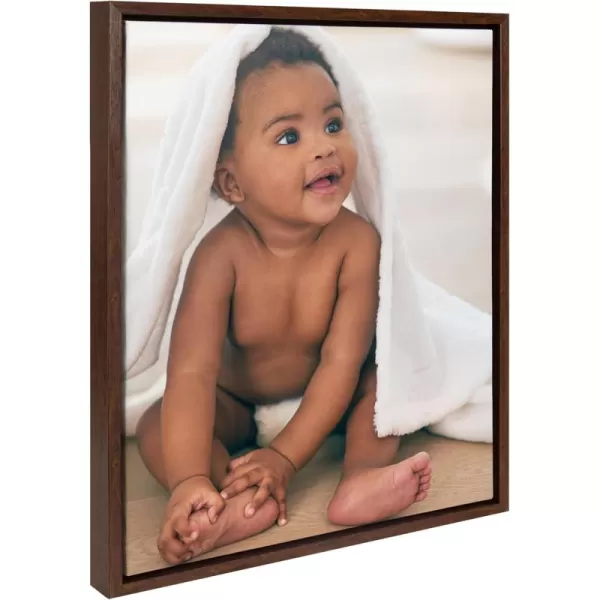 Kate and Laurel Sylvie Custom Printed Framed Canvas Wall Art 33x23 Dark Gray Personal Canvas Print with Your Photos for Bedroom or Living Room Gallery Wall Decor  Printed and Hand Framed in the USABrown