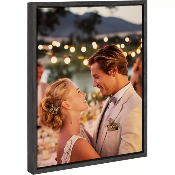 Kate and Laurel Sylvie Custom Printed Framed Canvas Wall Art 33x23 Dark Gray Personal Canvas Print with Your Photos for Bedroom or Living Room Gallery Wall Decor  Printed and Hand Framed in the USADark Gray