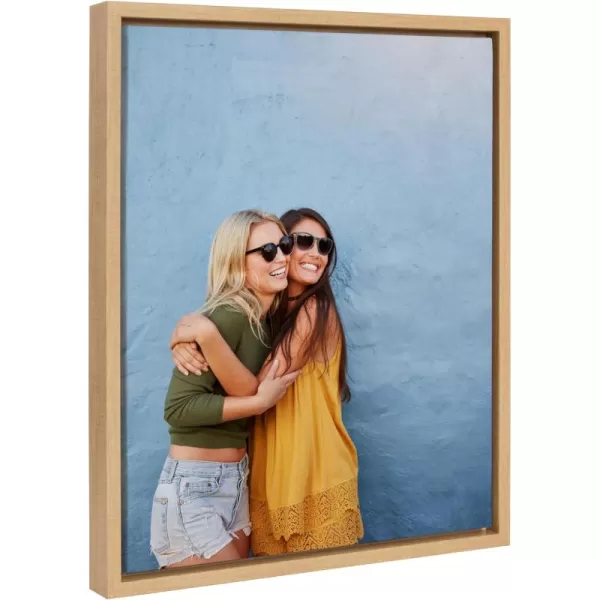 Kate and Laurel Sylvie Custom Printed Framed Canvas Wall Art 33x23 Dark Gray Personal Canvas Print with Your Photos for Bedroom or Living Room Gallery Wall Decor  Printed and Hand Framed in the USANatural