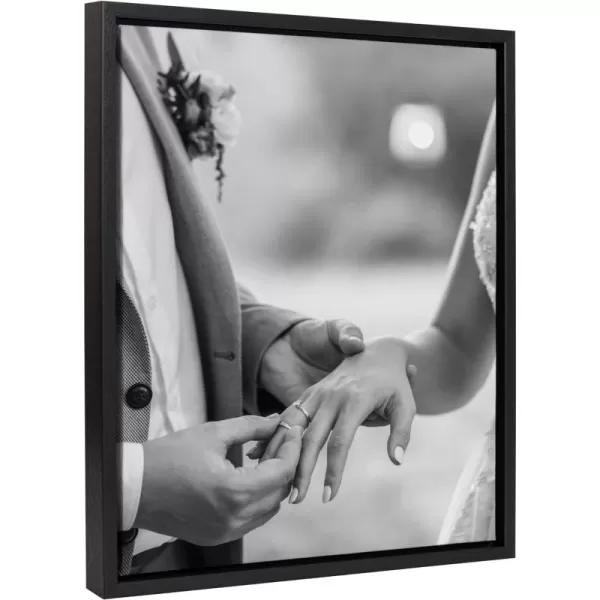 Kate and Laurel Sylvie Custom Printed Framed Canvas Wall Art 33x23 Dark Gray Personal Canvas Print with Your Photos for Bedroom or Living Room Gallery Wall Decor  Printed and Hand Framed in the USABlack