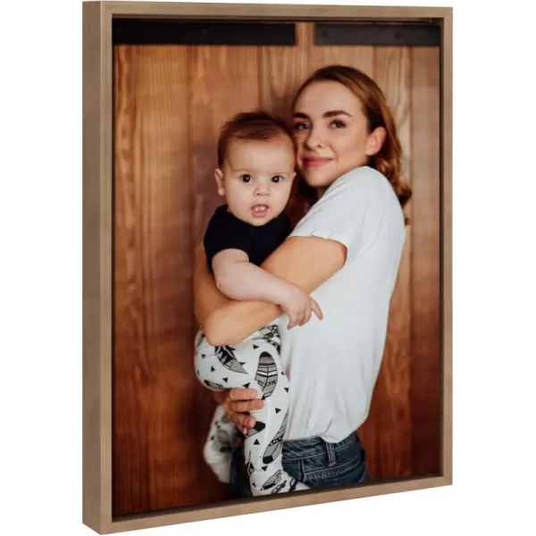 Kate and Laurel Sylvie Custom Printed Framed Canvas Wall Art 33x23 Dark Gray Personal Canvas Print with Your Photos for Bedroom or Living Room Gallery Wall Decor  Printed and Hand Framed in the USAGold