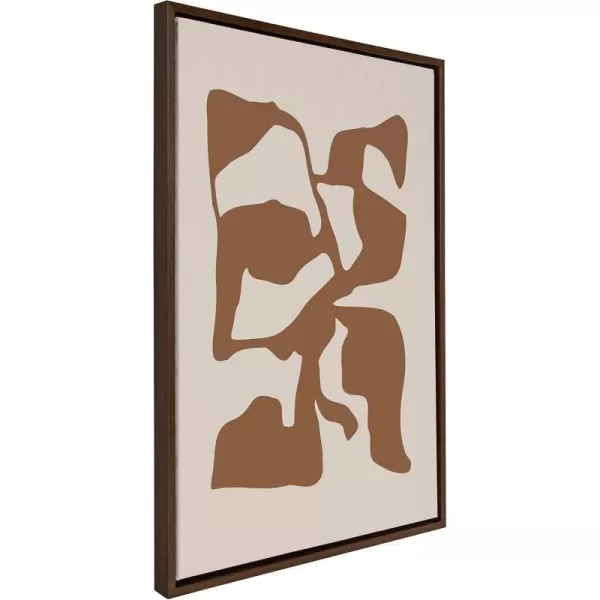 Kate and Laurel Sylvie Distorted Shapes of Brown and Tan Framed Canvas Wall Art by The Creative Bunch Studio 23x33 Brown Contemporary Abstract Bold Art for Wall