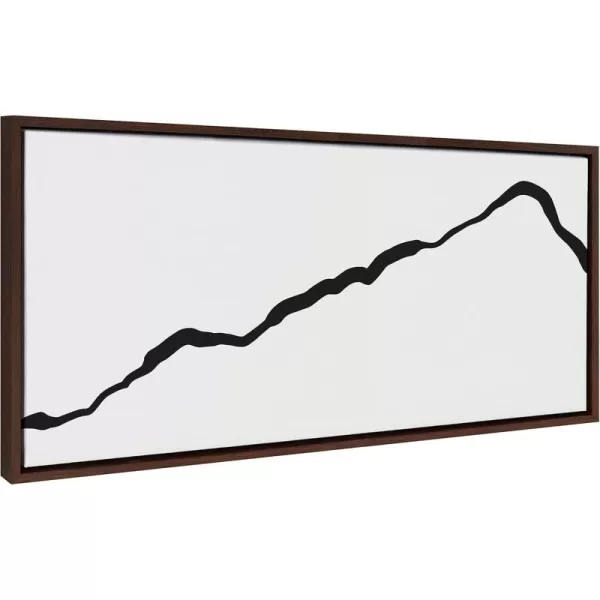 Kate and Laurel Sylvie Elevated Abstract Minimalist Mountain Landscape Framed Canvas Wall Art by The Creative Bunch Studio 18x40 Natural Minimal Mountainous Landscape Art for WallBrown