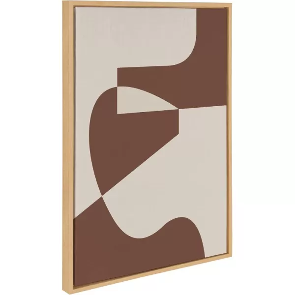 Kate and Laurel Sylvie Eye Catching Sleek Abstract 4 Brown and Beige Framed Canvas Wall Art by The Creative Bunch Studio 23x33 Natural Modern Contemporary Line Art Wall Decor