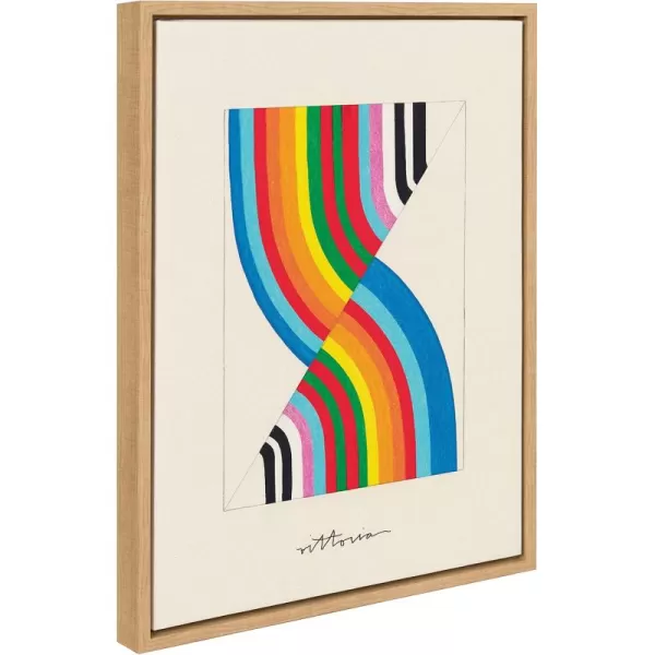 Kate and Laurel Sylvie Its Always an Almost Framed Canvas Wall Art by Amber Vittoria 18x24 Natural Modern Abstract Colorful Geometric Art for Wall DecorNatural