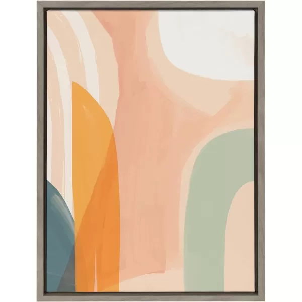 Kate and Laurel Sylvie Sunrise over Marrakesh Framed Canvas Wall Art by Kate Aurelia Holloway 23x33 Natural Decorative Boho Chic Art Print for WallGray
