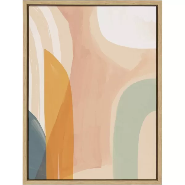 Kate and Laurel Sylvie Sunrise over Marrakesh Framed Canvas Wall Art by Kate Aurelia Holloway 23x33 Natural Decorative Boho Chic Art Print for WallNatural