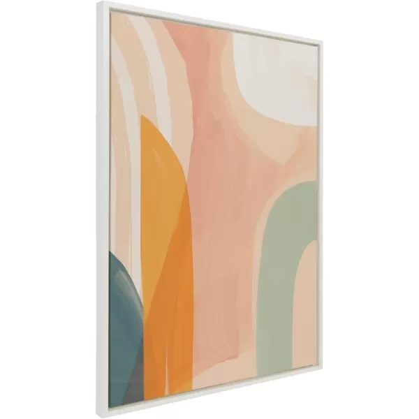 Kate and Laurel Sylvie Sunrise over Marrakesh Framed Canvas Wall Art by Kate Aurelia Holloway 23x33 Natural Decorative Boho Chic Art Print for WallWhite