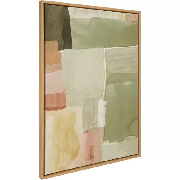 Kate and Laurel Sylvie United Colors III Framed Canvas Wall Art by Amy Lighthall 28x38 Natural Modern Soft Watercolor Abstract Art for Wall Home DecorNatural