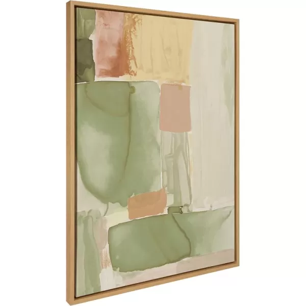 Kate and Laurel Sylvie United Colors IV Framed Canvas Wall Art by Amy Lighthall 28x38 Natural Modern Soft Watercolor Abstract Art for Wall Home DecorNatural