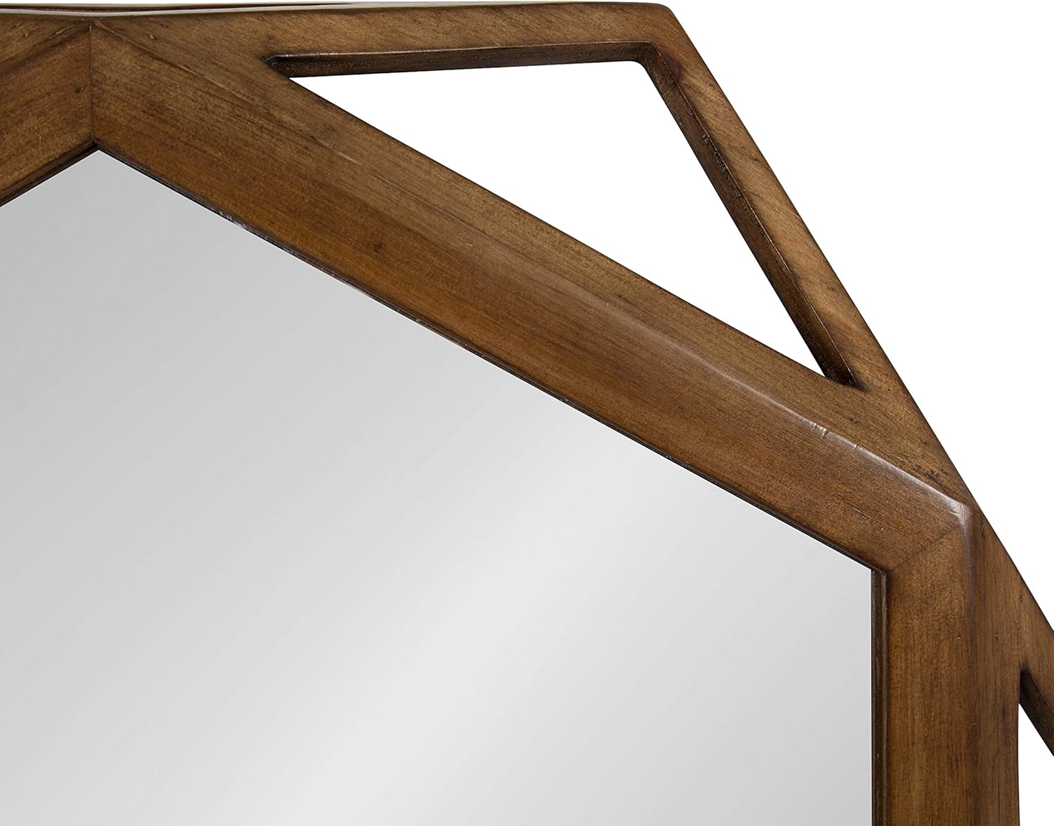 imageKate and Laurel Cortland RusticModern Geometric Octagon Shaped Wood Accent Wall Mirror Rustic Caramel Finish 24x27inchesBrown