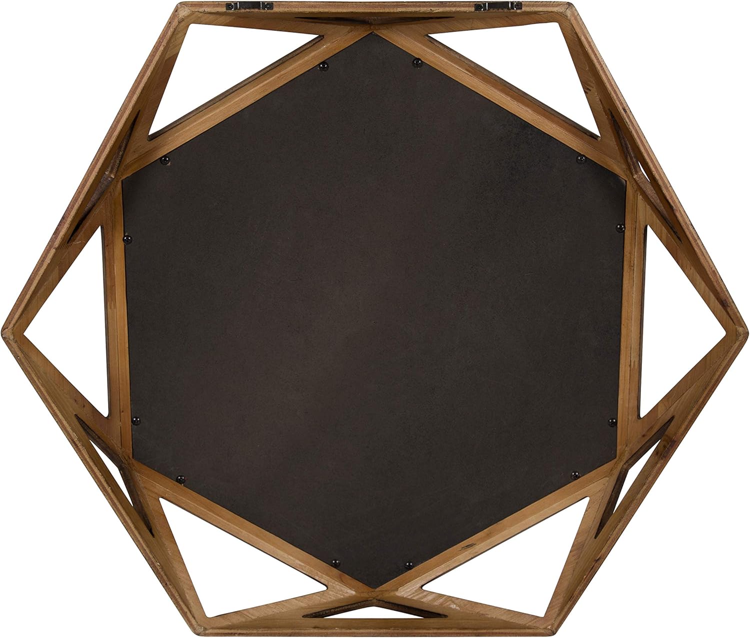 imageKate and Laurel Cortland RusticModern Geometric Octagon Shaped Wood Accent Wall Mirror Rustic Caramel Finish 24x27inchesBrown