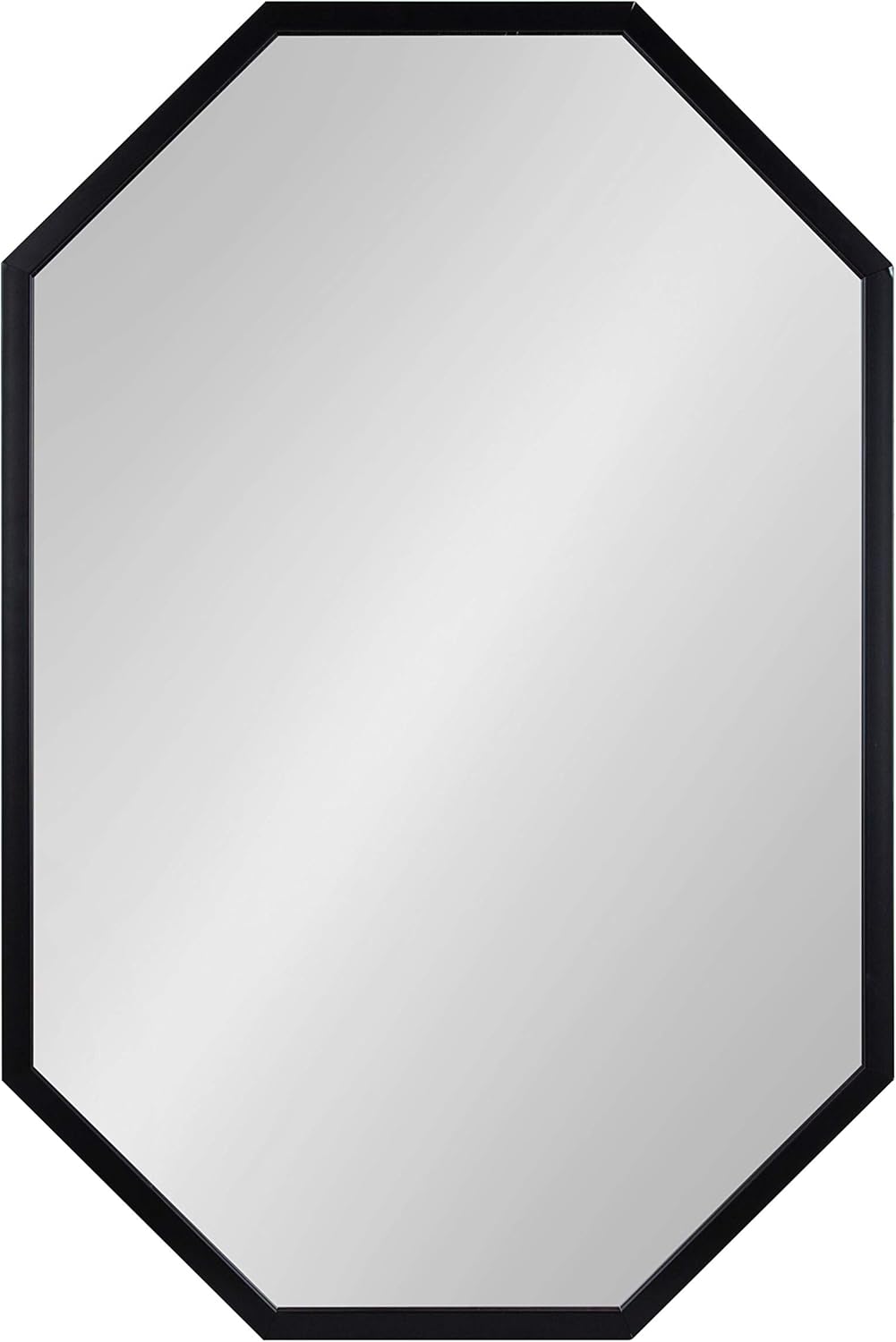 imageKate and Laurel Laverty Modern Oblong Octagon Framed Wall Mirror 24 x 36 Black Geometric Wall Decor