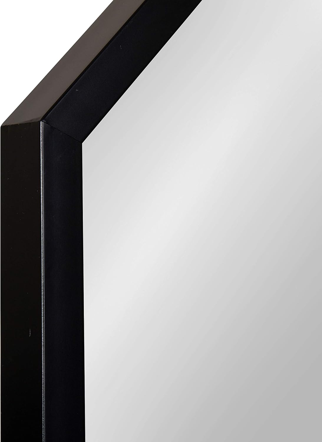 imageKate and Laurel Laverty Modern Oblong Octagon Framed Wall Mirror 24 x 36 Black Geometric Wall Decor