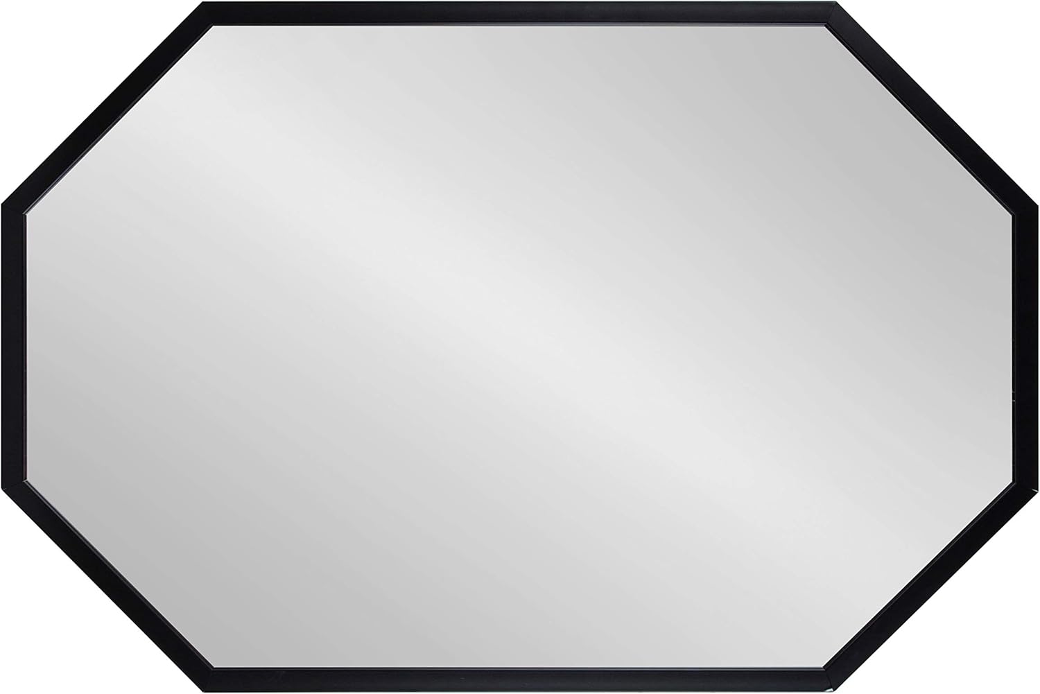 imageKate and Laurel Laverty Modern Oblong Octagon Framed Wall Mirror 24 x 36 Black Geometric Wall Decor