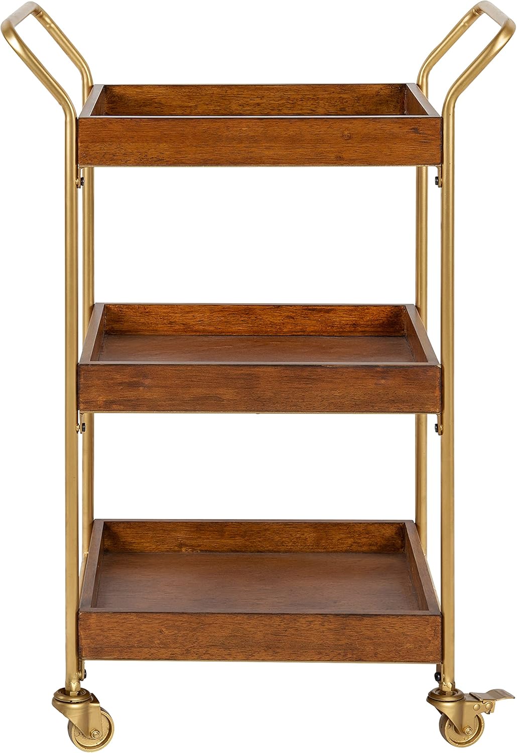 Kate and Laurel Lloyd MidCentury Modern Transitional Bar Cart 23quot x 35quot Gold Functional Vintage Decor