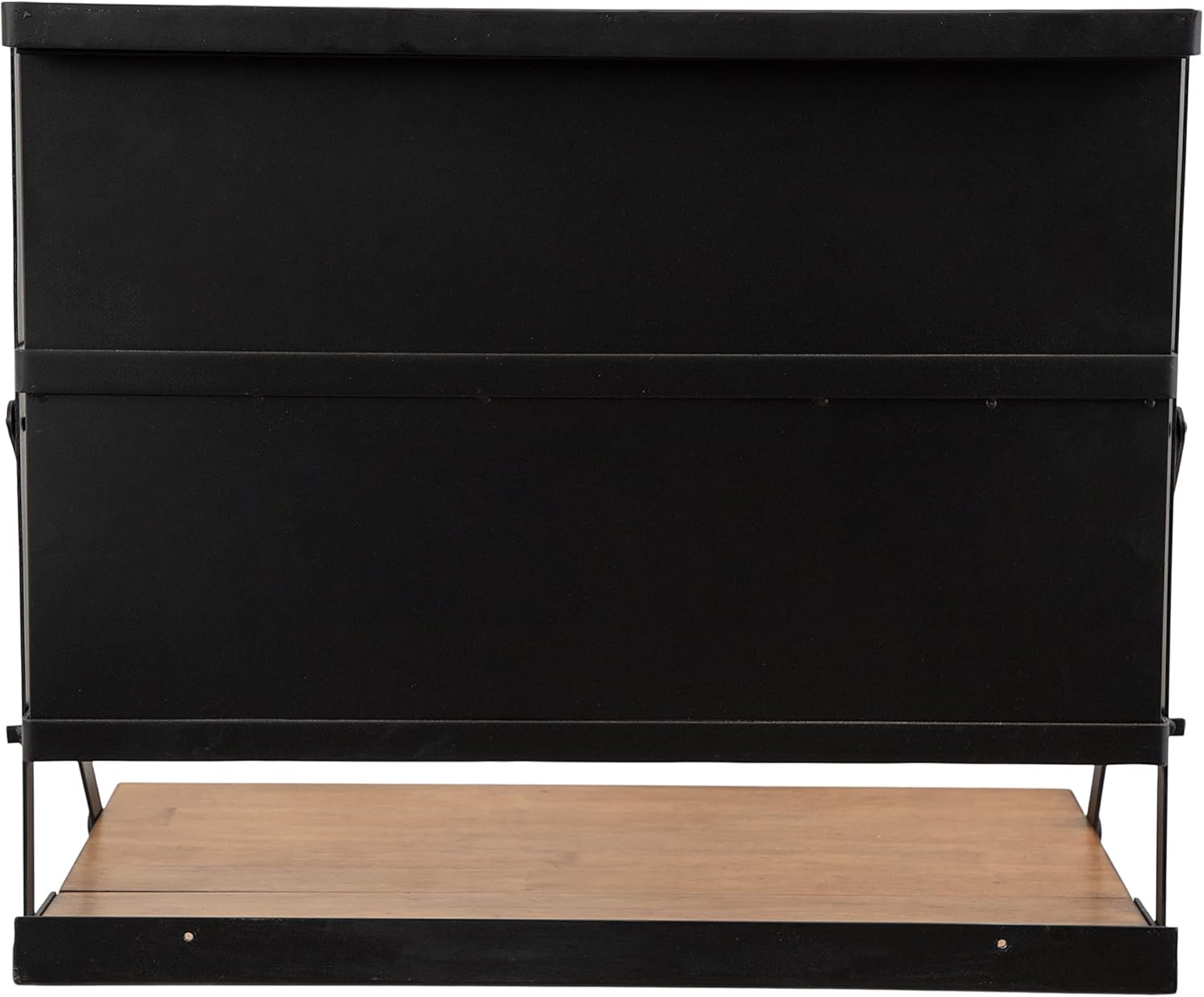 Kate and Laurel McAllister Modern Functional Floating Desk with Versatile Folding Shelf and Magnetic Chalkboard for Home Office or Homework Station 27x18x30 Rustic BrownBlack