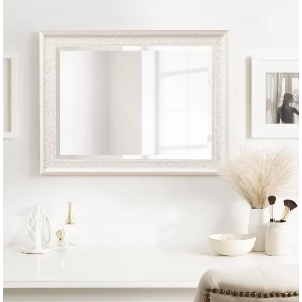 Kate and Laurel Alysia Decorative Frame Rectangle Wall Mirror 285x405 WhiteWhite