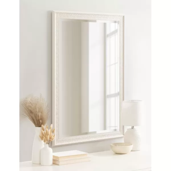 Kate and Laurel Alysia Decorative Frame Rectangle Wall Mirror 285x405 WhiteWhite