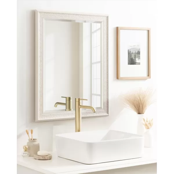 Kate and Laurel Alysia Decorative Frame Rectangle Wall Mirror 285x405 WhiteWhite