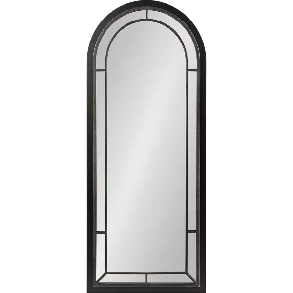 Kate and Laurel Audubon Farmhouse Wall Mirror 20 x 48 Black Full Length Arched Mirror for WallBlack