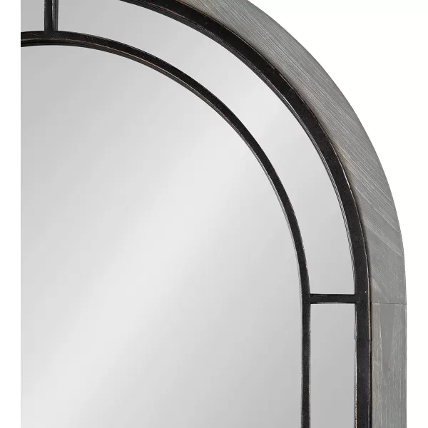 Kate and Laurel Audubon Farmhouse Wall Mirror 20 x 48 Black Full Length Arched Mirror for WallGrey