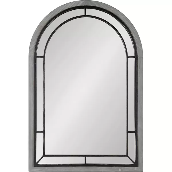 Kate and Laurel Audubon Farmhouse Wall Mirror 20 x 48 Black Full Length Arched Mirror for WallGrey