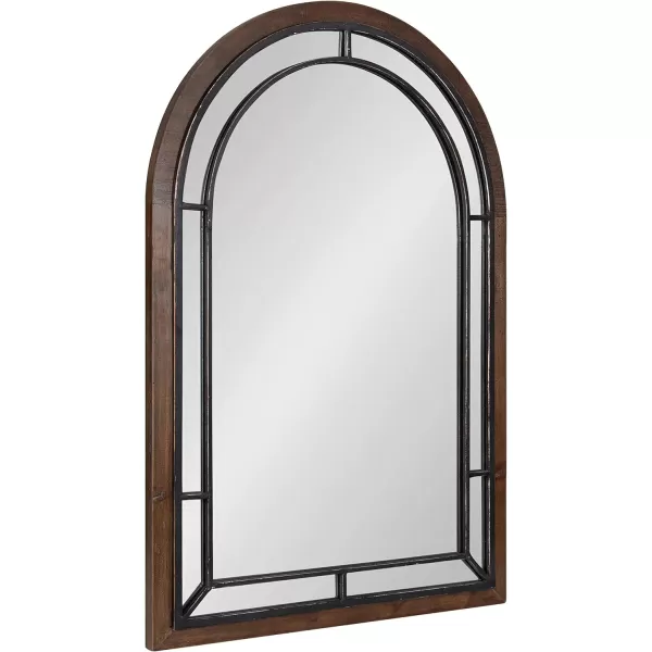 Kate and Laurel Audubon Farmhouse Wall Mirror 20 x 48 Black Full Length Arched Mirror for WallRustic Brown