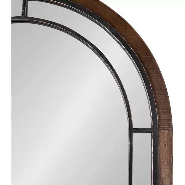 Kate and Laurel Audubon Farmhouse Wall Mirror 20 x 48 Black Full Length Arched Mirror for WallRustic Brown