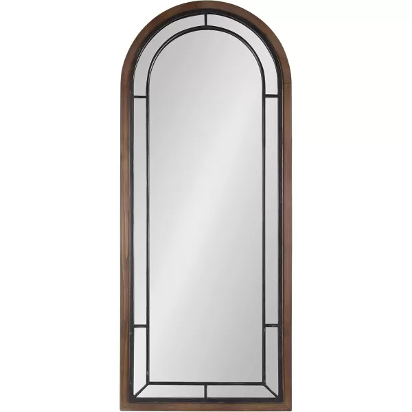 Kate and Laurel Audubon Farmhouse Wall Mirror 20 x 48 Black Full Length Arched Mirror for WallRustic Brown