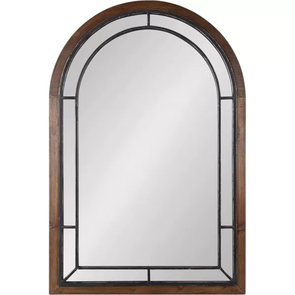 Kate and Laurel Audubon Farmhouse Wall Mirror 20 x 48 Black Full Length Arched Mirror for WallRustic Brown