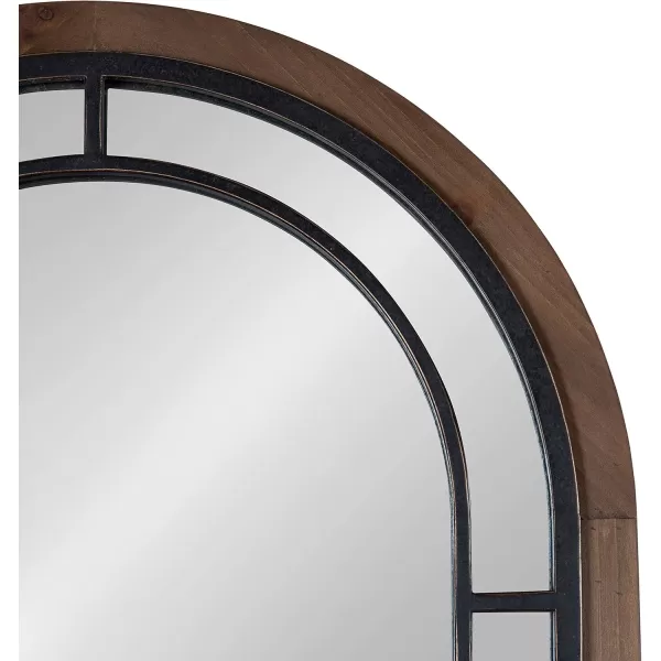 Kate and Laurel Audubon Farmhouse Wall Mirror 20 x 48 Black Full Length Arched Mirror for WallRustic Brown