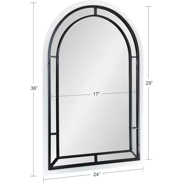 Kate and Laurel Audubon Farmhouse Wall Mirror 20 x 48 Black Full Length Arched Mirror for WallWhite