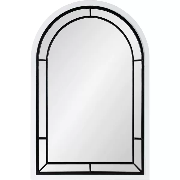 Kate and Laurel Audubon Farmhouse Wall Mirror 20 x 48 Black Full Length Arched Mirror for WallWhite