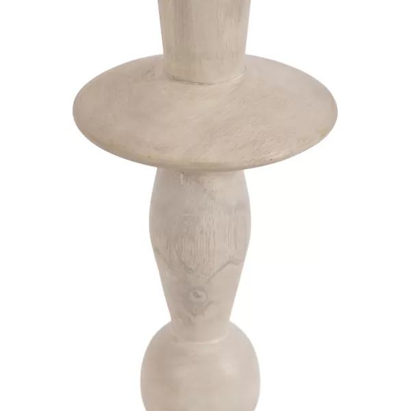 Kate and Laurel Avenal Modern Round Wood Drink Table 9 x 9 x 22 Bleached Wood and White Marble Boho Circle Mini Table with Marble Base for Use as Martini Table or Small Bedroom Nightstand Option