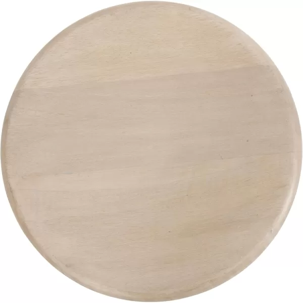 Kate and Laurel Avenal Modern Round Wood Drink Table 9 x 9 x 22 Bleached Wood and White Marble Boho Circle Mini Table with Marble Base for Use as Martini Table or Small Bedroom Nightstand Option