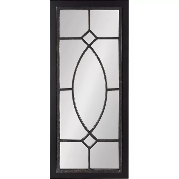 Kate and Laurel Bakersfield Farmhouse Wall Mirror 16 x 42 Gray Traditional Full Length Mirrors for WallBlack