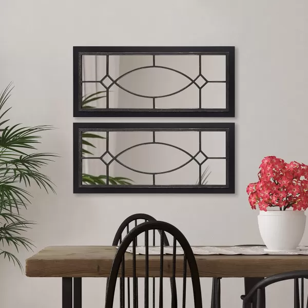 Kate and Laurel Bakersfield Farmhouse Wall Mirror 16 x 42 Gray Traditional Full Length Mirrors for WallBlack