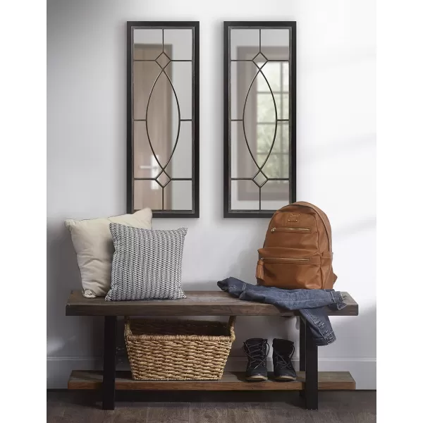 Kate and Laurel Bakersfield Farmhouse Wall Mirror 16 x 42 Gray Traditional Full Length Mirrors for WallBlack