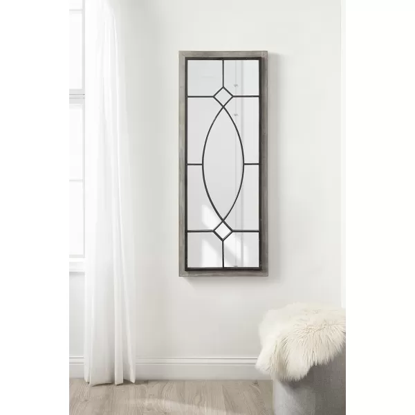 Kate and Laurel Bakersfield Farmhouse Wall Mirror 16 x 42 Gray Traditional Full Length Mirrors for WallGrey