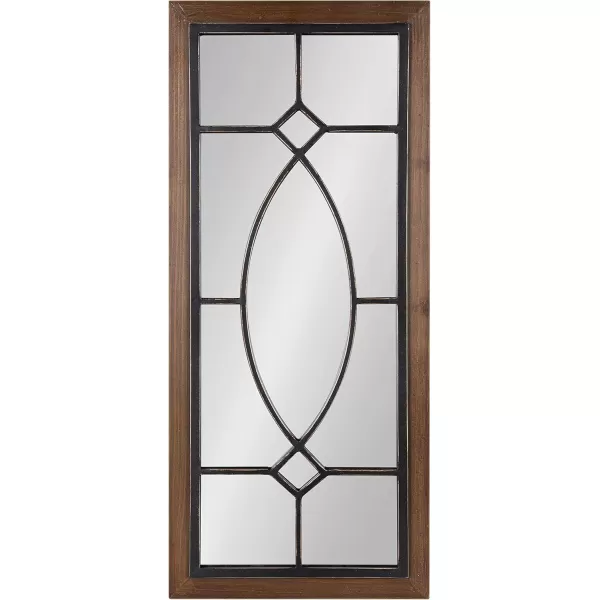 Kate and Laurel Bakersfield Farmhouse Wall Mirror 16 x 42 Gray Traditional Full Length Mirrors for WallRustic Brown