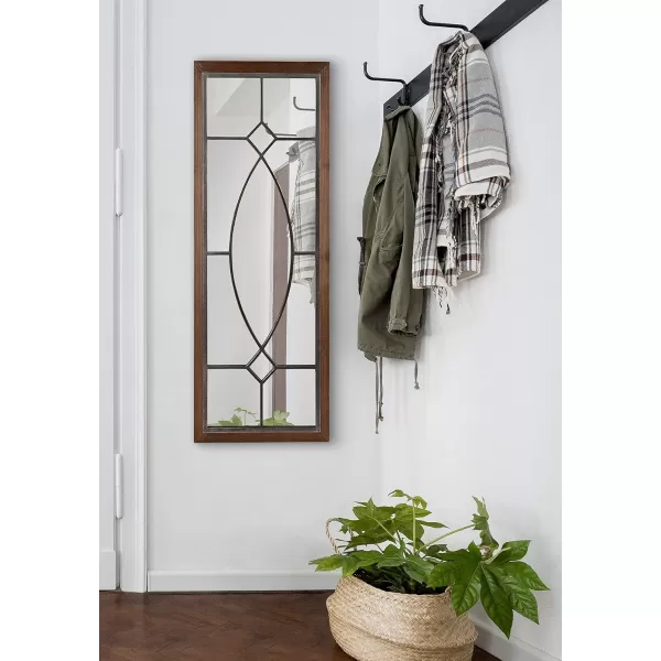 Kate and Laurel Bakersfield Farmhouse Wall Mirror 16 x 42 Gray Traditional Full Length Mirrors for WallRustic Brown