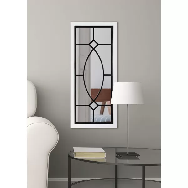 Kate and Laurel Bakersfield Farmhouse Wall Mirror 16 x 42 Gray Traditional Full Length Mirrors for WallWhite