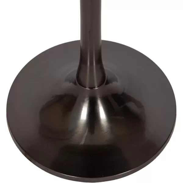 Kate and Laurel Baronet Glam Marble Round Side Table 14 x 14 x 24 Black Marble and Gray Gunmetal Marble Top Circle End Table for Use as a Bedroom Nightstand or Living Room Plant Stand OptionPewterBlack