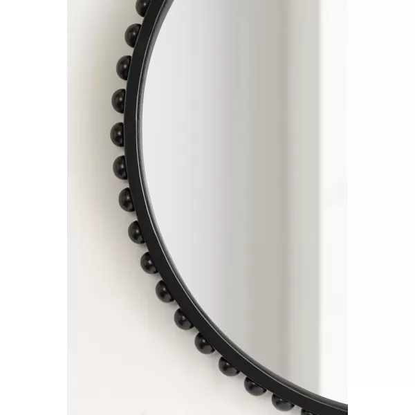 Kate and Laurel Beadbrook Modern Round Beaded Wall Mirror 24 Inch Diameter Natural Rustic Transitional Circle Mirror for Use as Bathroom Mirror or Entryway Mirror DecorBlack