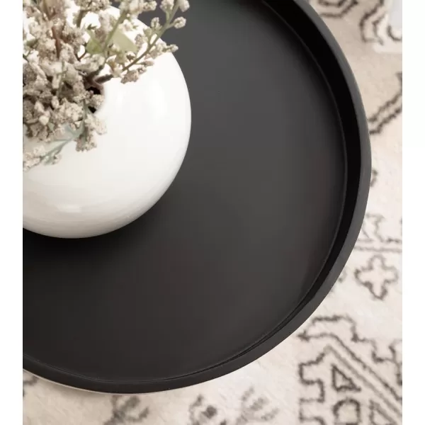 Kate and Laurel Bellport Farmhouse Round Drink Table 10 x 10 x 22 Black Decorative Traditional Mini Table for Use as Charming Indoor Plant Stand or Living Room Pedestal Table