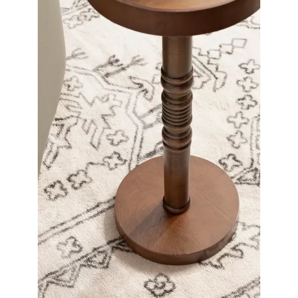 Kate and Laurel Bellport Farmhouse Round Drink Table 10 x 10 x 22 Natural Rustic Decorative Coastal Martini Table for Use as Charming Indoor Plant Stand or Living Room Pedestal TableRustic Brown